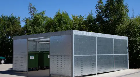 Containerafskaermning Med Galvaniseret Hulplade (1)