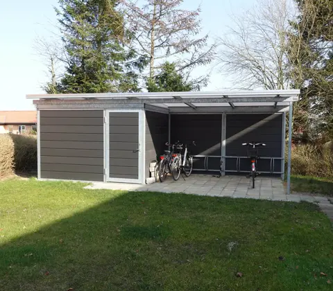 PLAN Fahrradschuppen und Fahrradüberdachung unter einem Dach
